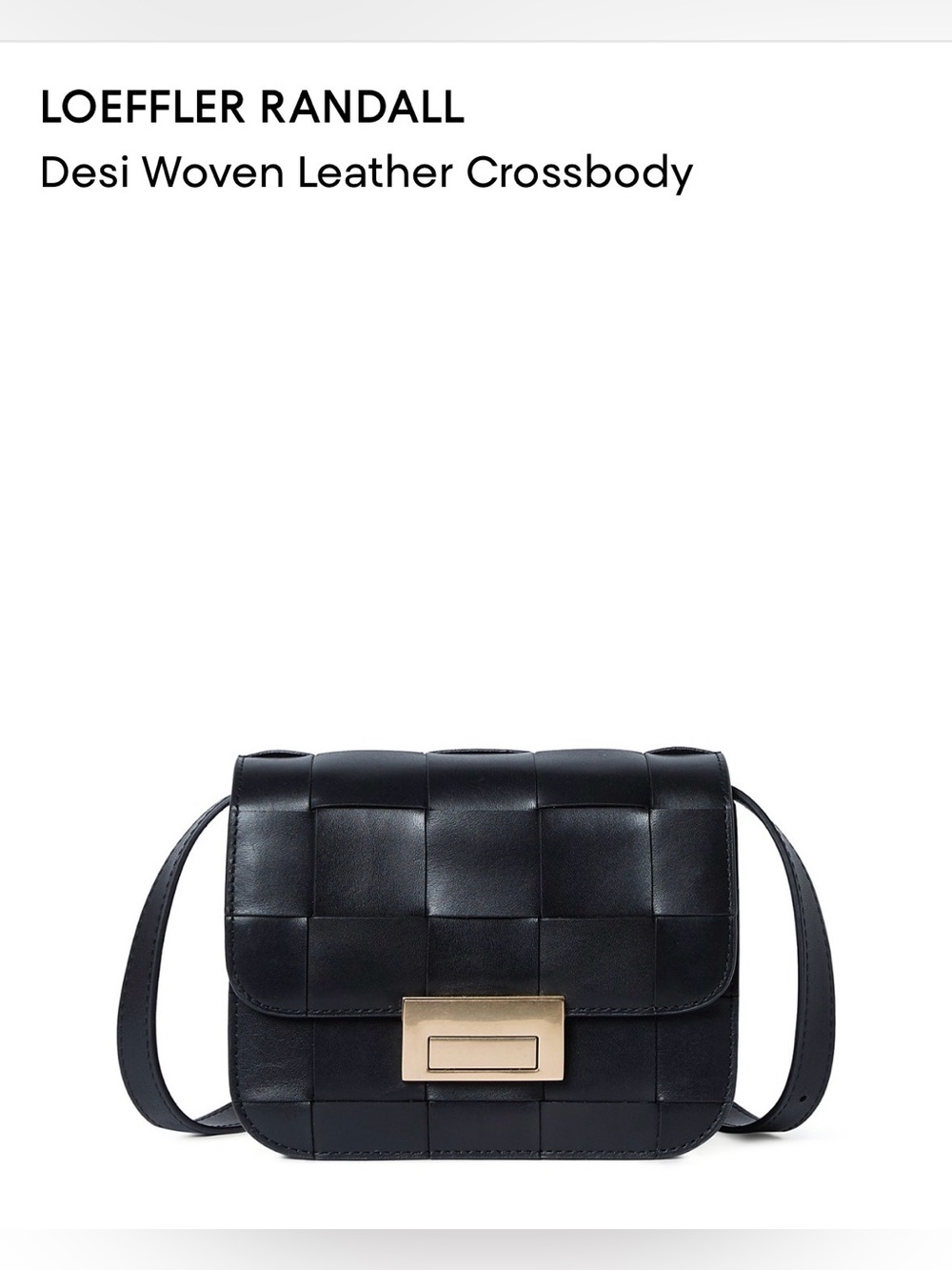 Loeffler Randall Desi Woven Leather C/B. Black/Gold.